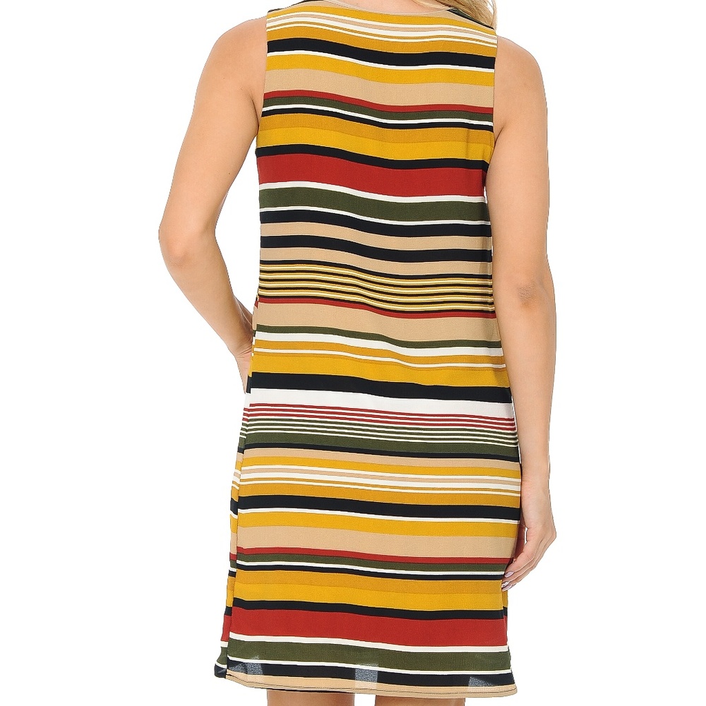 PRINT WOVEN SLEEVELESS DRESS - Picture 4 of 4